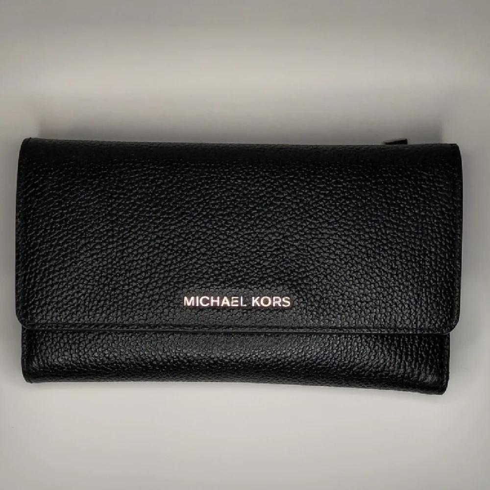 Michael Kors Jet Set Travel Large Trifold Wallet Saffiano Leather - Picture 1 of 7